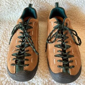 Keen Tan and Green Sneakers